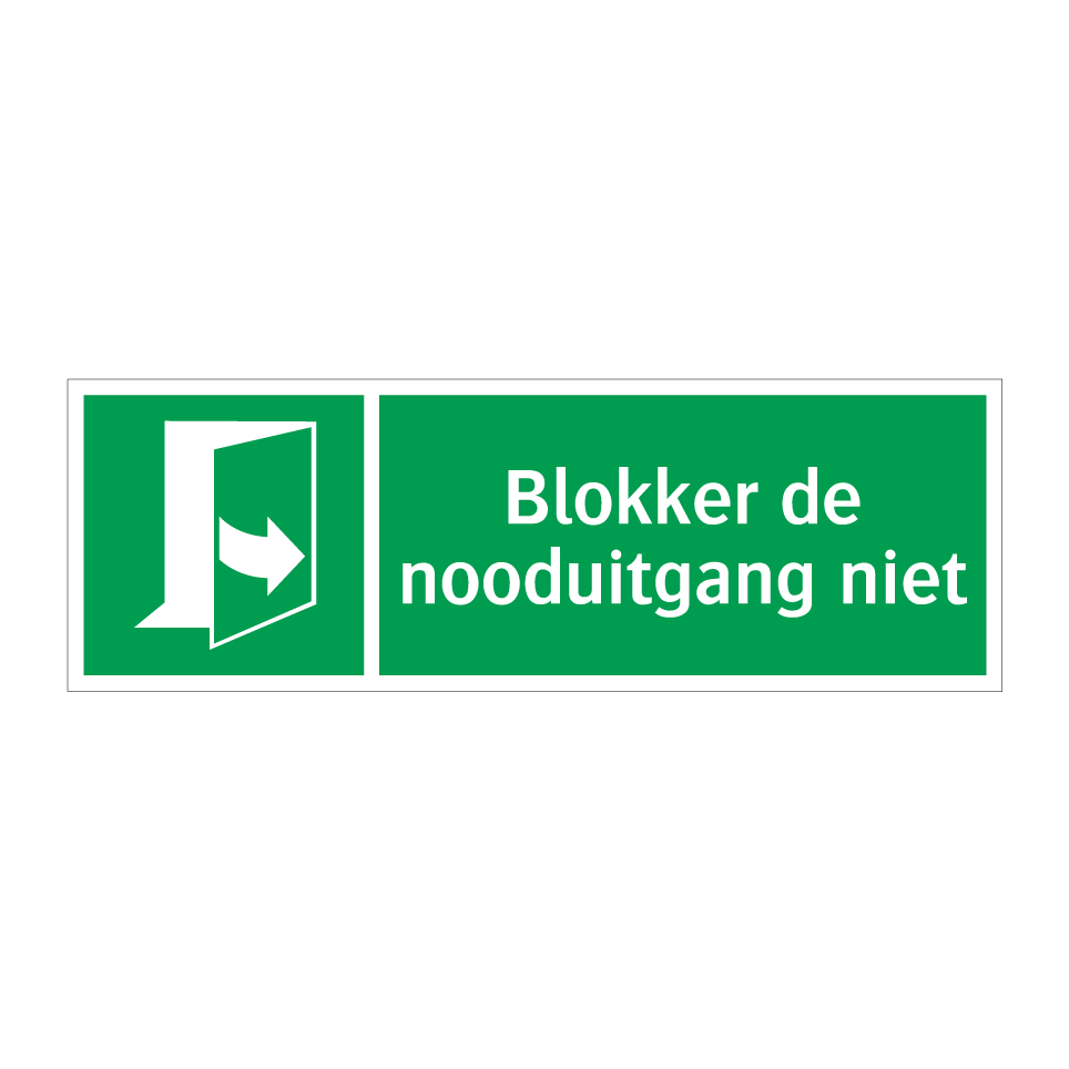 Koop Blokker De Nooduitgang Niet Bord SignOnline NL E1230 Koop Blokker De Nooduitgang Niet Bord SignOnline NL E1230