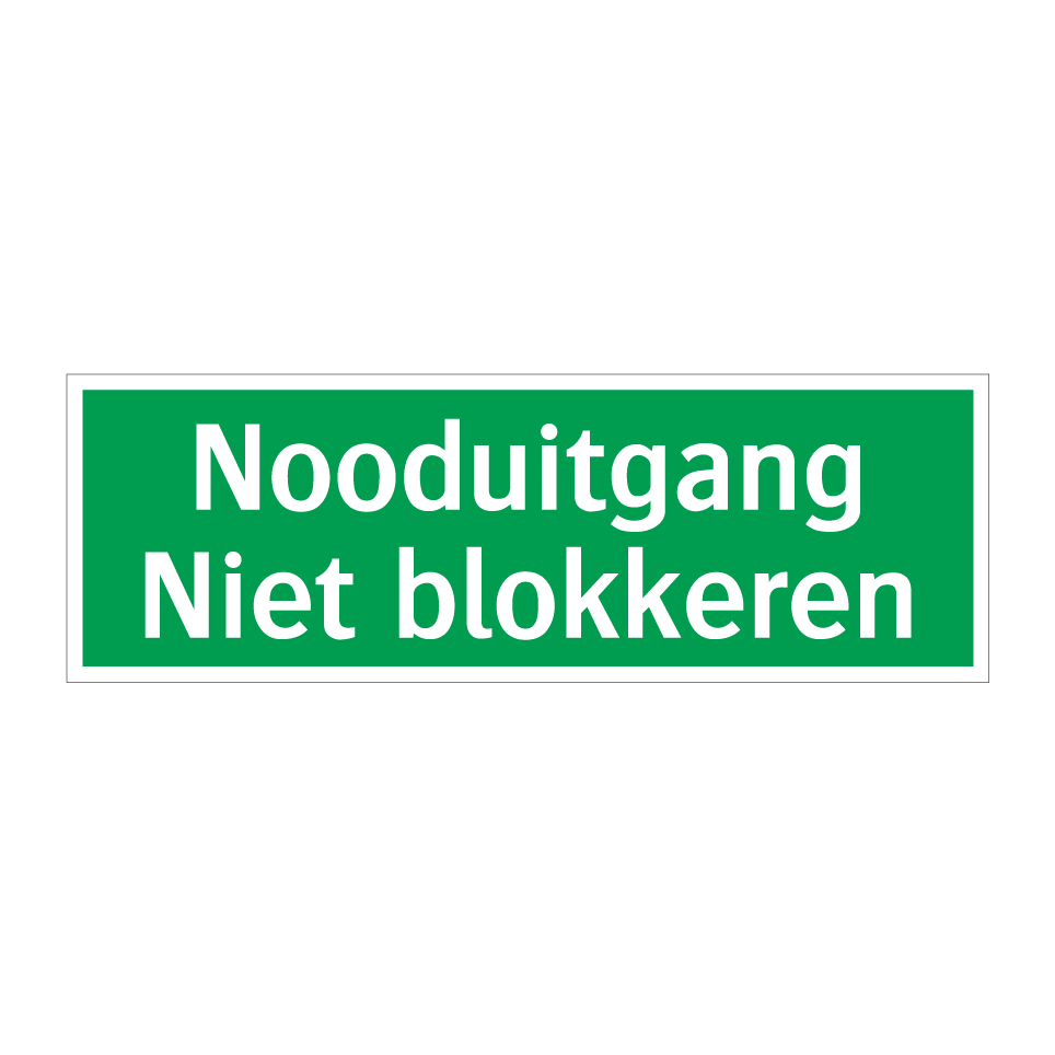 Koop Nooduitgang Niet Blokkeren Bord SignOnline NL E260 Koop Nooduitgang Niet Blokkeren Bord SignOnline NL E260