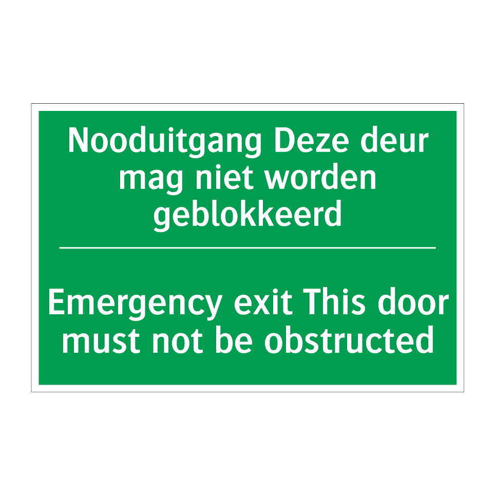 Koop Nooduitgang Deze Deur Mag Niet Emergency Exit This Door 