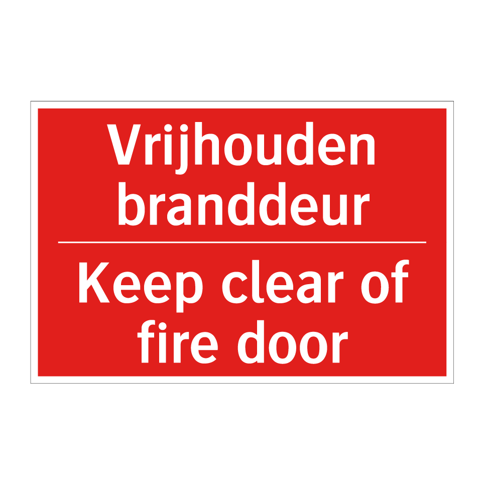 Vsafety Brandschutztür-Schild „FIRE DOOR KEEP CLEAR“ – 200x200 Mm, Blau, Aus Kunststoff, EN ISO 7010 Konform