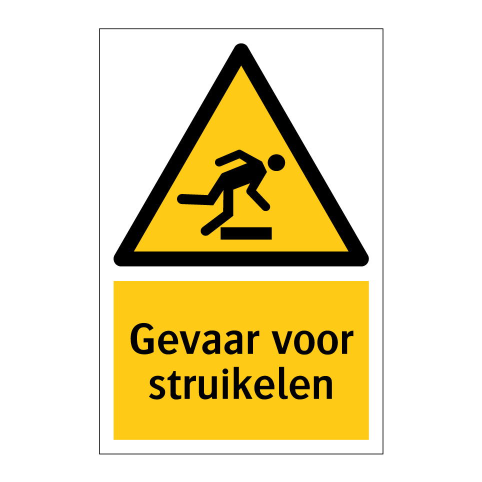 Koop Gevaar Voor Struikelen Bord SignOnline NL W5647
