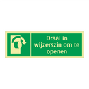 Draai in wijzerszin om te openen & Draai in wijzerszin om te openen
