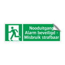 Nooduitgang - Alarm beveiligd - Misbruik strafbaar