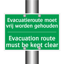 Evacuatieroute moet vrij worden /.../ - Evacuation route must be /.../