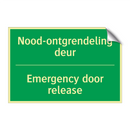 Nood-ontgrendeling deur - Emergency door release & Nood-ontgrendeling deur - Emergency door release