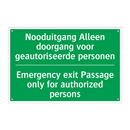 Nooduitgang Alleen doorgang voor /.../ - Emergency exit Passage only /.../