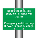 Nooduitgang Alleen gebruiken in /.../ - Emergency exit Use only allowed /.../