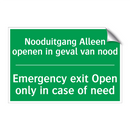 Nooduitgang Alleen openen in geval /.../ - Emergency exit Open only /.../