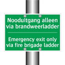 Nooduitgang alleen via brandweerladder /.../ - Emergency exit only via fire /.../