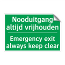 Nooduitgang altijd vrijhouden - Emergency exit always keep /.../