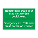Nooduitgang Deze deur mag niet /.../ - Emergency exit This door /.../