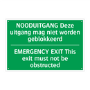 NOODUITGANG Deze uitgang mag niet /.../ - EMERGENCY EXIT This exit /.../