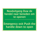 Nooduitgang Duw de hendel naar /.../ - Emergency exit Push the handle /.../