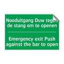 Nooduitgang Duw tegen de stang /.../ - Emergency exit Push against /.../