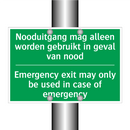 Nooduitgang mag alleen worden /.../ - Emergency exit may only be /.../