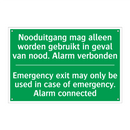 Nooduitgang mag alleen worden /.../ - Emergency exit may only be /.../