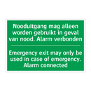 Nooduitgang mag alleen worden /.../ - Emergency exit may only be /.../