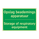 Opslag beademings apparatuur - Storage of respiratory equipment /.../