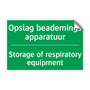 Opslag beademings apparatuur - Storage of respiratory equipment /.../