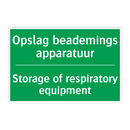 Opslag beademings apparatuur - Storage of respiratory equipment /.../