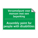 Verzamelpunt voor mensen met een /.../ - Assembly point for people /.../