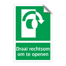 Draai rechtsom om te openen & Draai rechtsom om te openen & Draai rechtsom om te openen