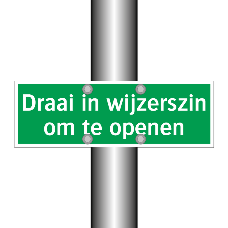 Draai in wijzerszin om te openen & Draai in wijzerszin om te openen