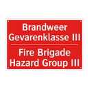Brandweer Gevarenklasse III - Fire Brigade Hazard Group III