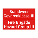 Brandweer Gevarenklasse III - Fire Brigade Hazard Group III