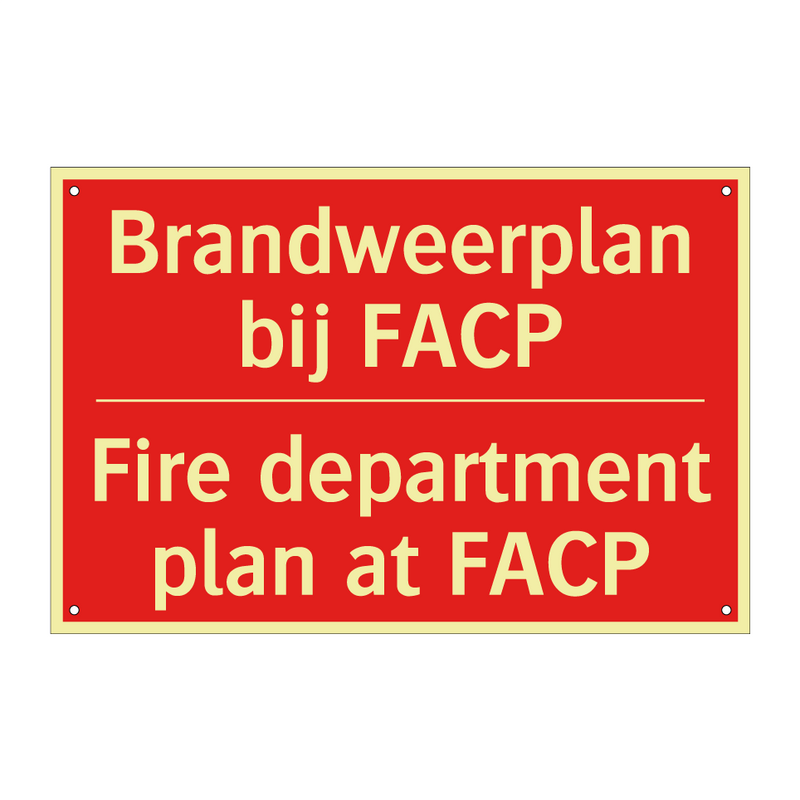 Brandweerplan bij FACP - Fire department plan at FACP