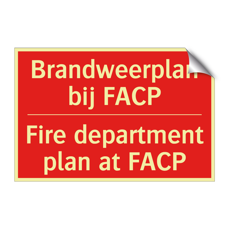 Brandweerplan bij FACP - Fire department plan at FACP