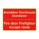 Branddeur Vluchtroute brandweer - Fire door Firefighter escape route