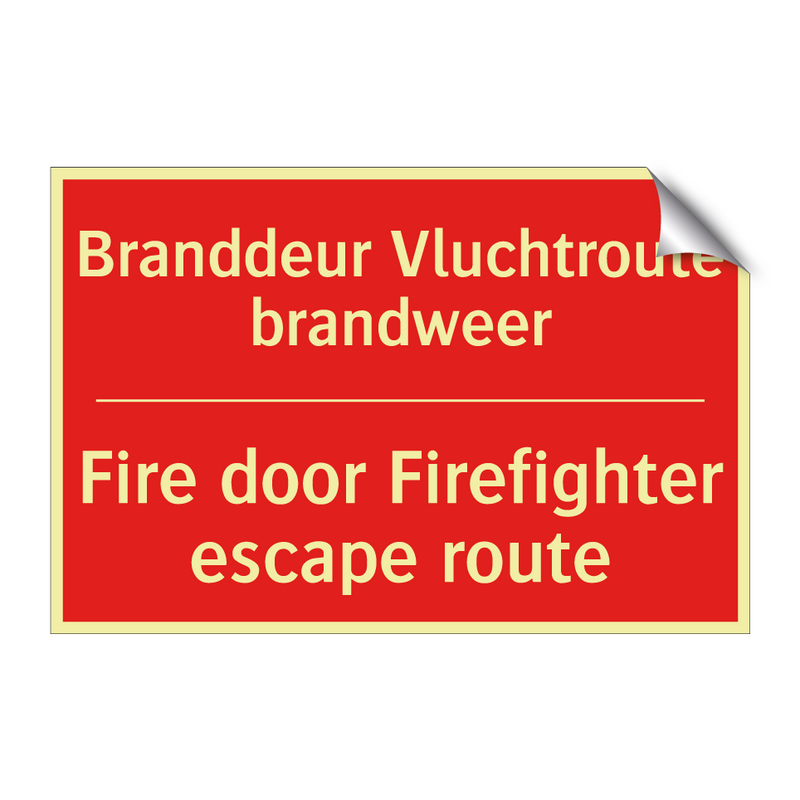 Branddeur Vluchtroute brandweer - Fire door Firefighter escape route