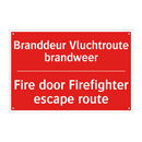 Branddeur Vluchtroute brandweer - Fire door Firefighter escape route