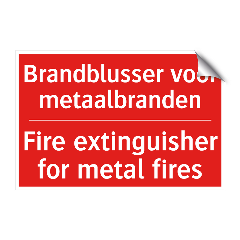 Brandblusser voor metaalbranden - Fire extinguisher for metal fires