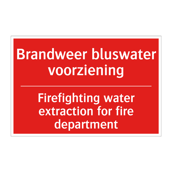 Brandweer bluswater voorziening - Firefighting water extraction for fire department /.../
