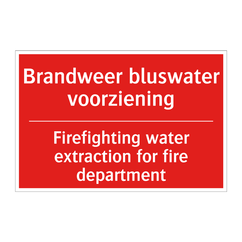 Brandweer bluswater voorziening - Firefighting water extraction for fire department /.../