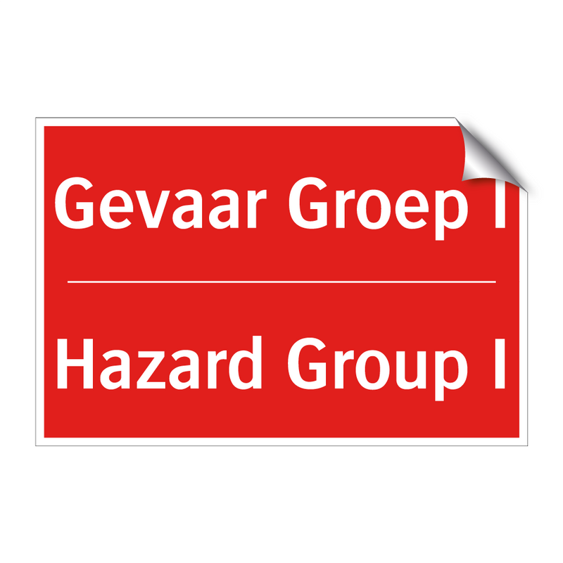 Gevaar Groep I - Hazard Group I