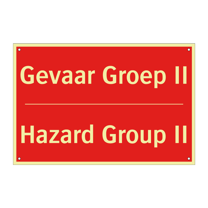 Gevaar Groep II - Hazard Group II