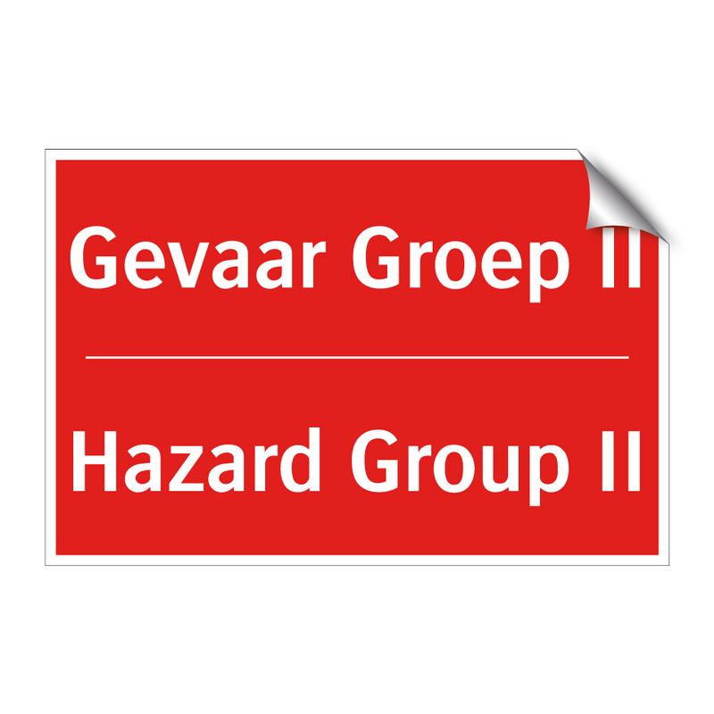 Gevaar Groep II - Hazard Group II