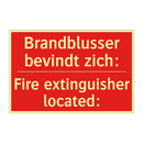Brandblusser bevindt zich: - Fire extinguisher located: