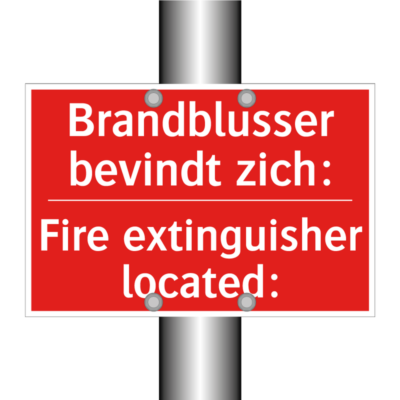 Brandblusser bevindt zich: - Fire extinguisher located:
