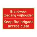 Brandweer toegang vrijhouden - Keep fire brigade access clear