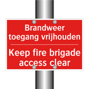 Brandweer toegang vrijhouden - Keep fire brigade access clear