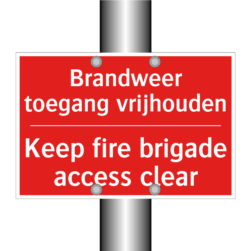 Brandweer toegang vrijhouden - Keep fire brigade access clear