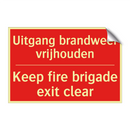 Uitgang brandweer vrijhouden - Keep fire brigade exit clear