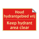 Houd hydrantgebied vrij - Keep hydrant area clear