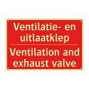 Ventilatie- en uitlaatklep - Ventilation and exhaust valve