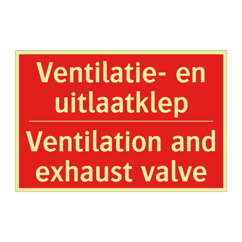Ventilatie- en uitlaatklep - Ventilation and exhaust valve