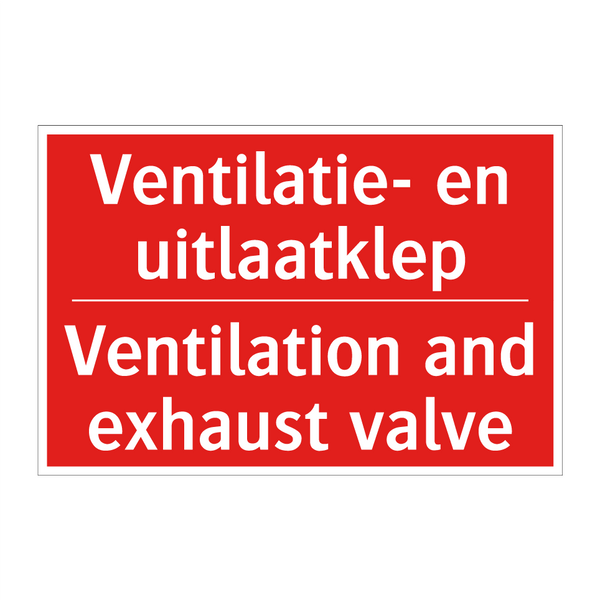 Ventilatie- en uitlaatklep - Ventilation and exhaust valve